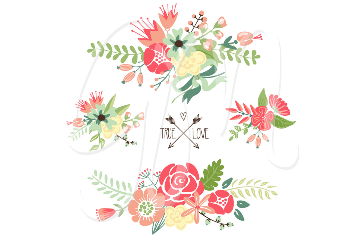 Wedding Floral clipart, Wreath heart, an Illustration by GraphicMarket (Photo 5 of 5)