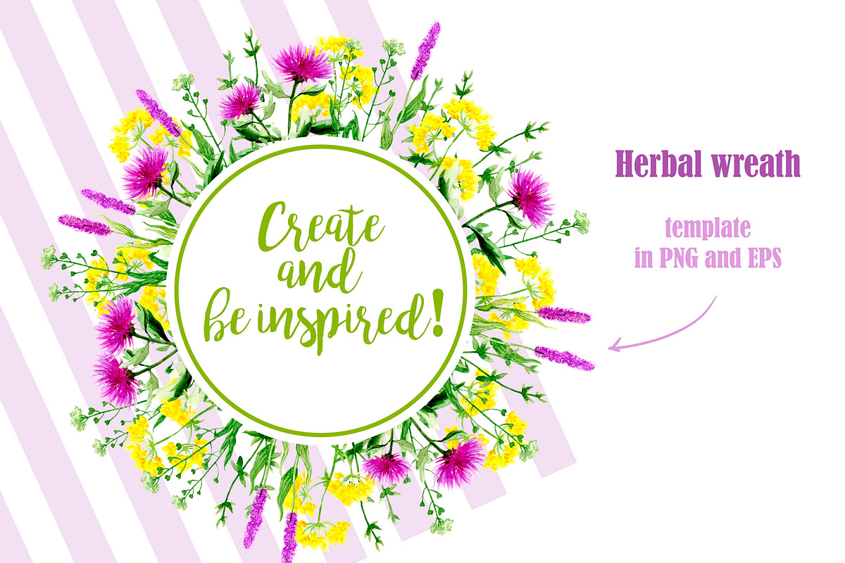 Watercolor summer herbal, an Illustration by Fresh-shop (Photo 3 of 6)