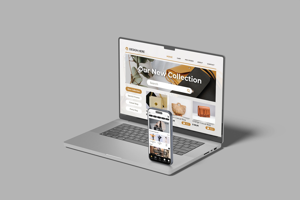 Phone and Laptop Mockup, a Device Mockup by lamorastudio (Photo 4 of 13)