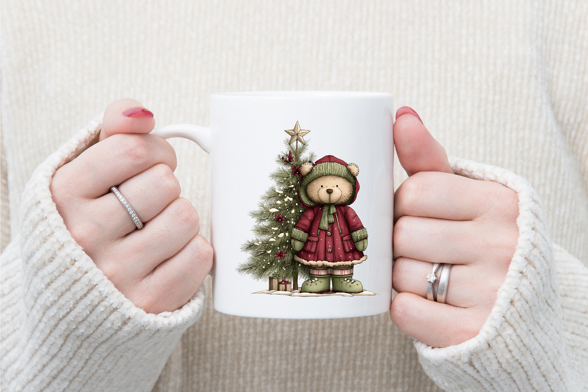 Christmas Teddy Bear Clipart, an Illustration by designcity5 (Photo 4 of 5)