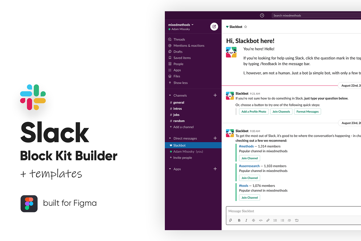 Figma Slack Block Kit Builder Plus, an UI Kit Template by Axure Themes