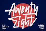 Awenty Eight Display Script Font, a Script Font by Maulana Creative (Thumbnail 1 of 7)