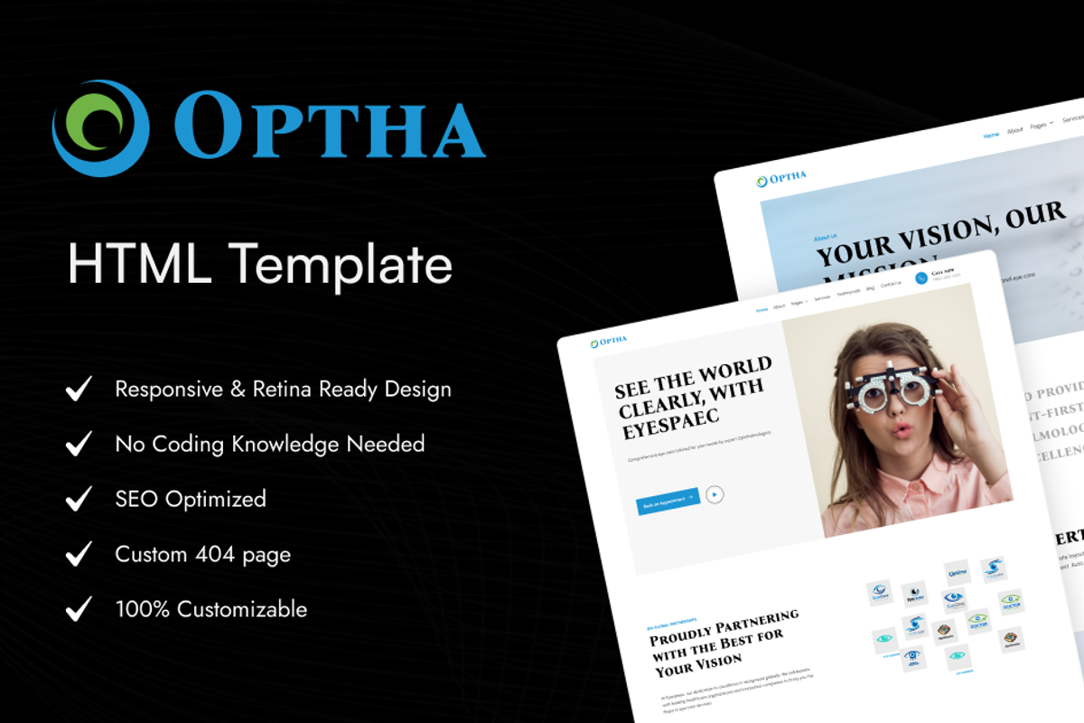 OPTHA - Eye Care Website Template, a HTML Template by TNCFlow (Photo 1 of 4)