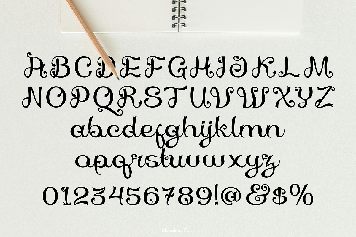 Makulcey Script Font, a Script Font by madeDeduk (Photo 6 of 10)