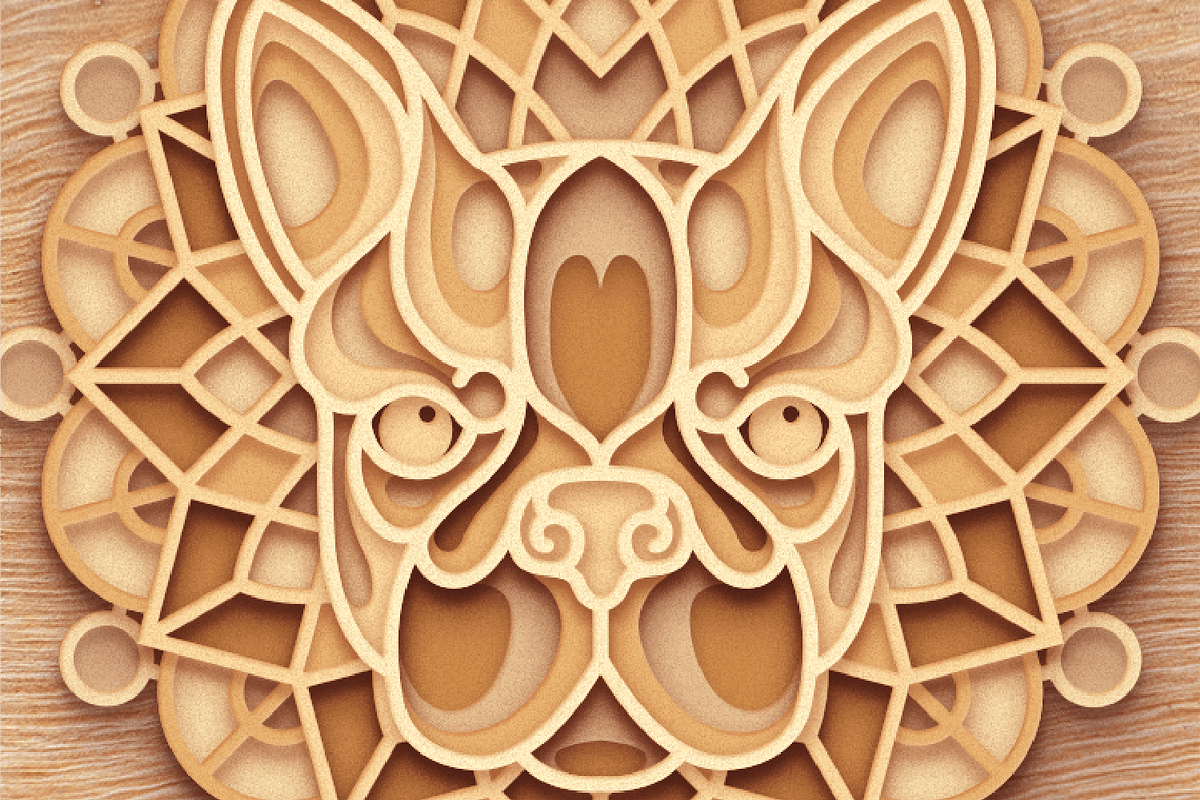 Dog 3D Mandala - SVG laser cut files, an Object Graphic by Arshad Ali (Photo 5 of 8)