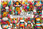 Whimsical Spring Cats Clipart Bundle, an Illustration by Canvas Craft (Thumbnail 1 of 7)