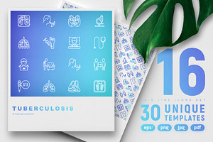 Tuberculosis Icons Set | 30 Template, an Outline Icon by Alex Blogoodf