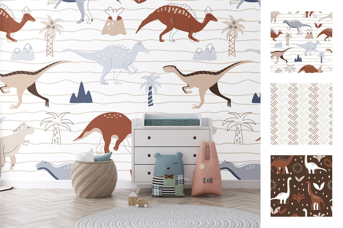 ROAR. Dino Patterns & Alphabet, a Pattern Graphic by ValeriiaFeeva (Photo 4 of 12)
