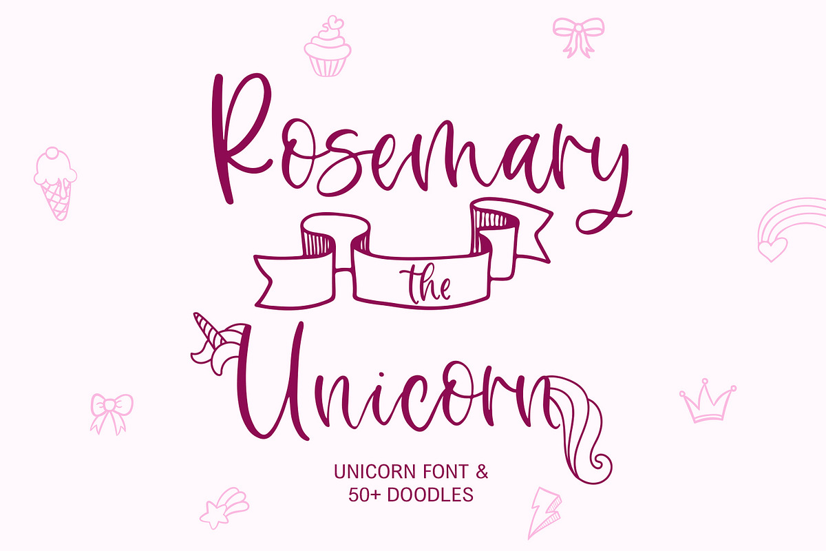 Rosemary The Unicorn Script Font, a Handwritten Font by Freeling Design House (Photo 1 of 7)