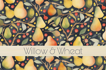 Vibrant Autumn Pears Premium Pattern