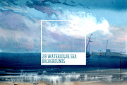 Watercolor Sea Backgrounds, a Texture Graphic by ivanushka-art (Thumbnail 1 of 5)