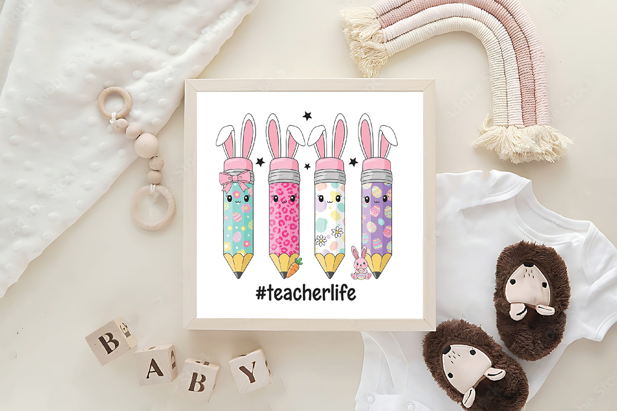 Easter Teacher Pencil PNG, an Illustration by CraftArtStudio (Photo 4 of 4)