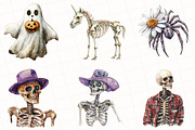 Floral Halloween Clipart, an Illustration by OK Design (Thumbnail 4 of 5)