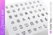 Fools Day Line Icons Set, an Emoji Icon by Voysla's Shop (Thumbnail 1 of 4)