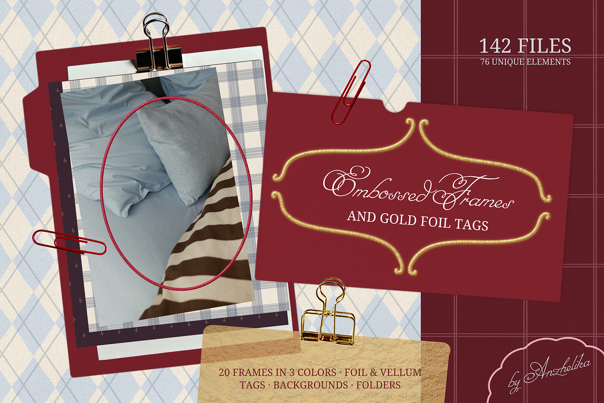 Gold Foil Labels and Embossed Frames, an Object Graphic by Anzhelika (Photo 1 of 10)