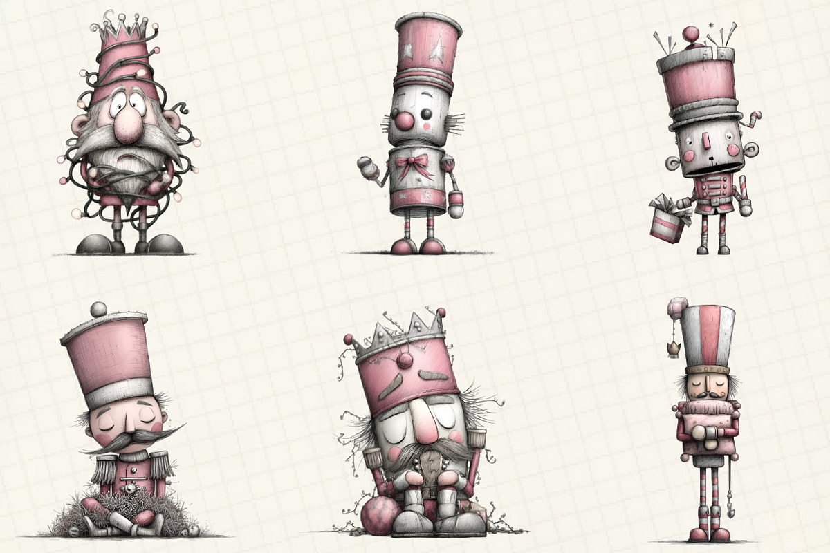Quirky Nutcracker Christmas Clipart, an Illustration by DreamCafeArt (Photo 2 of 8)