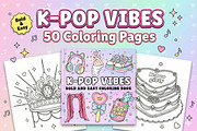 K-Pop Vibes Coloring Pages, an Object Illustration by Flurry Art (Thumbnail 1 of 3)