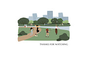 Urban park landscape illustration, a Sport Illustration by LyubovZaytseva (Thumbnail 6 of 6)