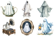 Antique Halloween Ghost Clipart, an Illustration by Craft Nest (Thumbnail 3 of 6)