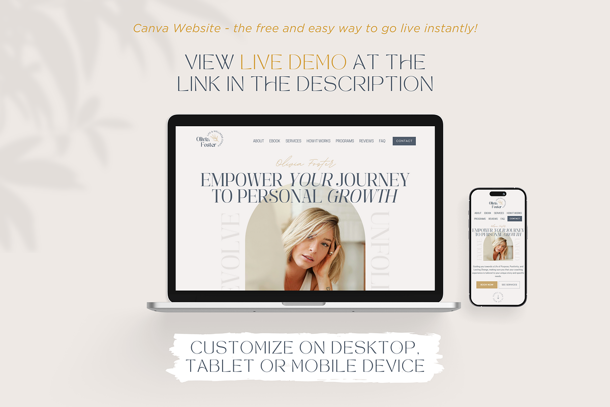 Coaching Website Template for Canva, a Landing Page Template by vectorocean (Photo 2 of 11)