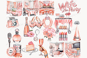 Bachelorette Party Clipart Set, a Person Illustration by GlamArtZhanna (Thumbnail 4 of 8)