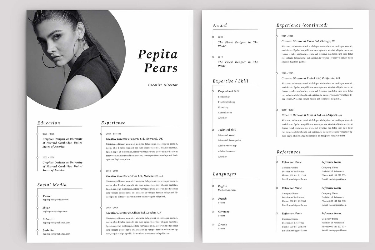 Resume / CV, a Resume Template by Peunayah (Photo 2 of 7)