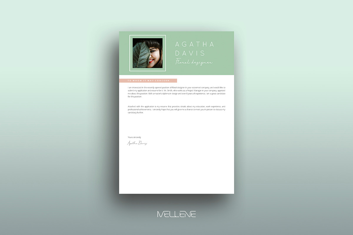 Resume / CV template - Agatha, a Resume Template by Mellene Templates (Photo 2 of 3)