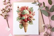 Whimsical Summer ice Cream Clipart, a Seasonal Illustration by Canvas Craft (Thumbnail 7 of 7)