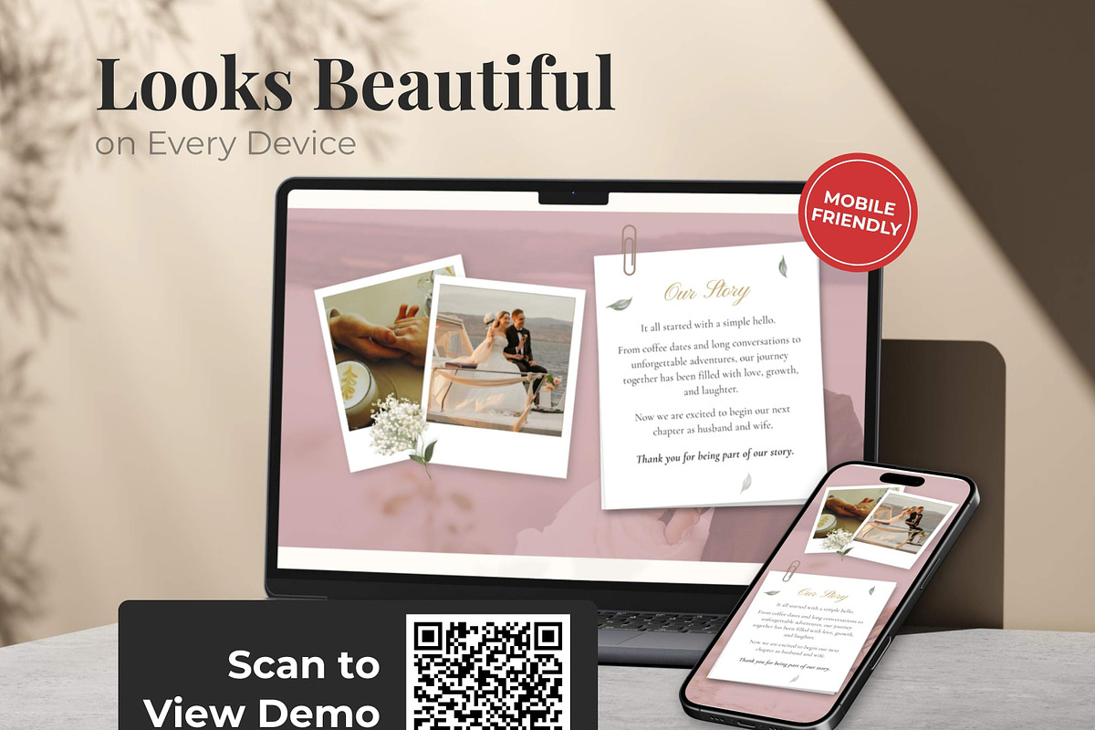 Romantic Blush Pink Wedding Website, a Landing Page Template by Everyday Perfection (Photo 5 of 13)