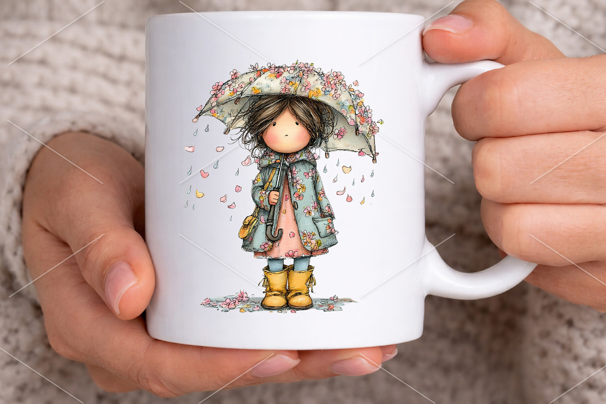 Whimsical Spring Girl Clipart Bundle, an Illustration by Canvas Craft (Photo 5 of 7)