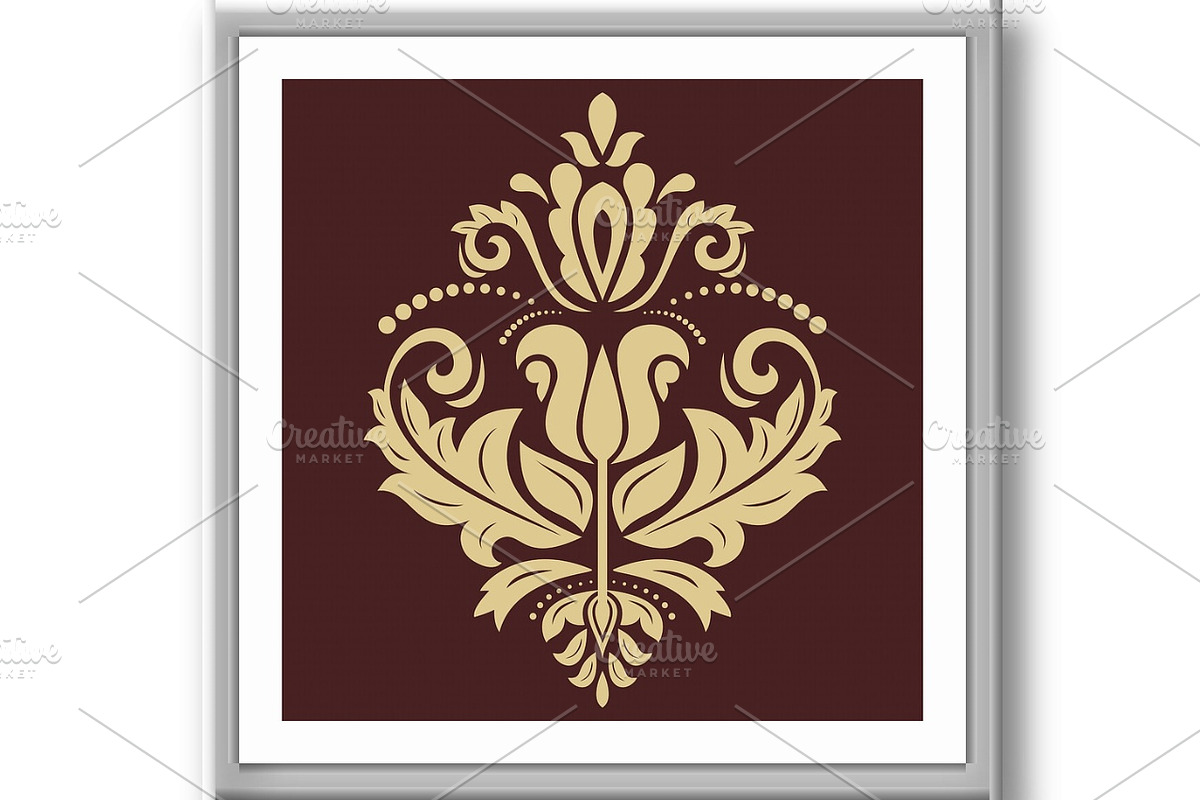 Damask Golden Vector Pattern. Orient, a Decorative Illustration by FineArtStudio (Photo 3 of 3)