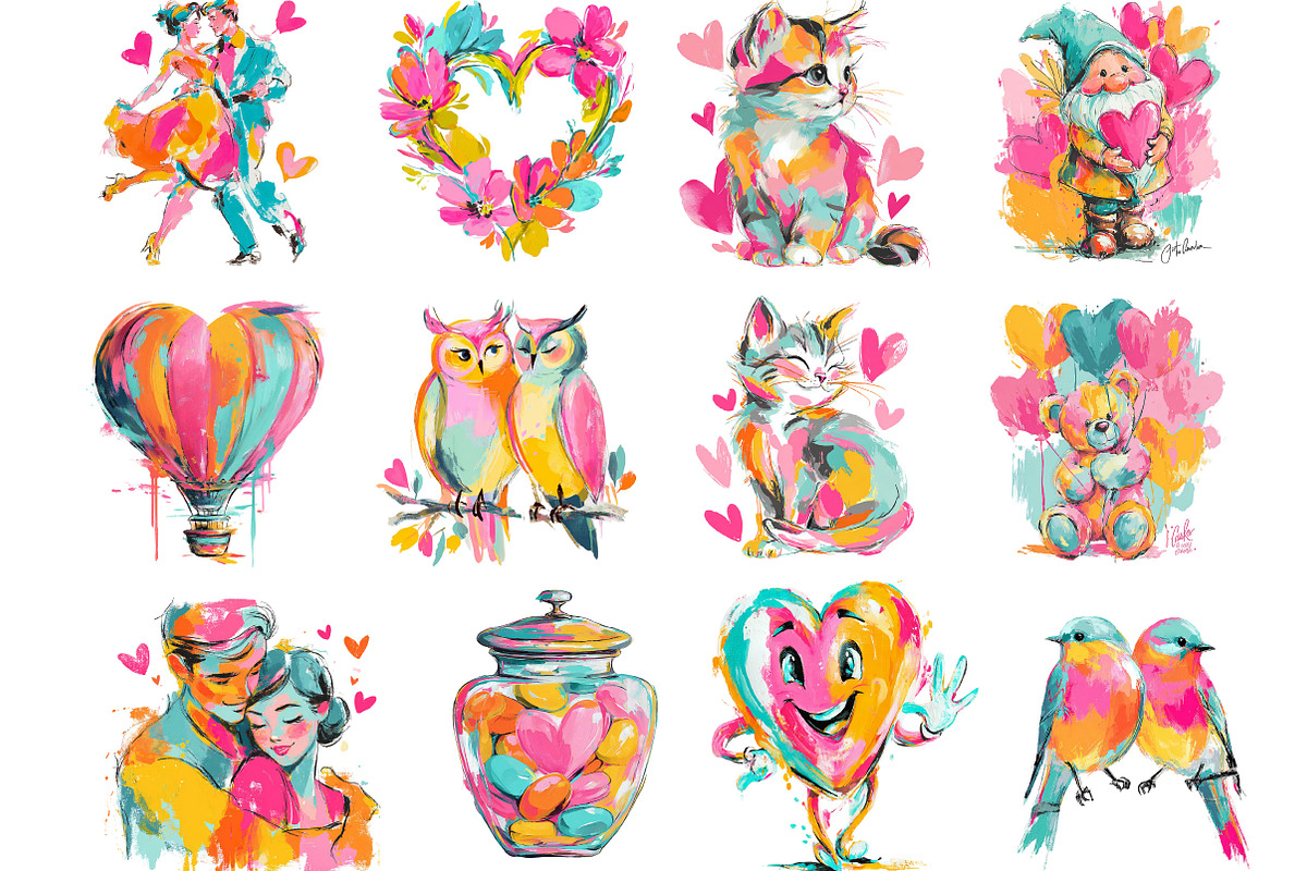 Whimsical Valentine Day Clipart, an Illustration by Designking (Photo 2 of 5)