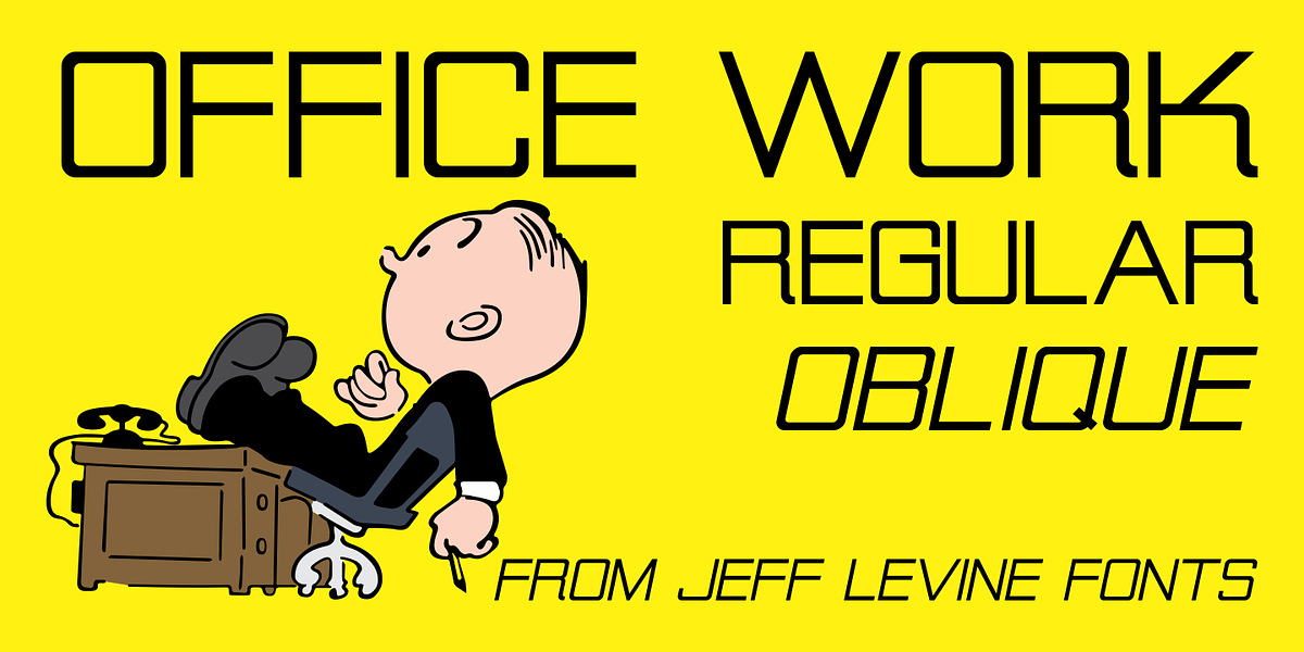 Office Work JNL, a Sans Serif Font by Jeff Levine Fonts (Photo 1 of 5)