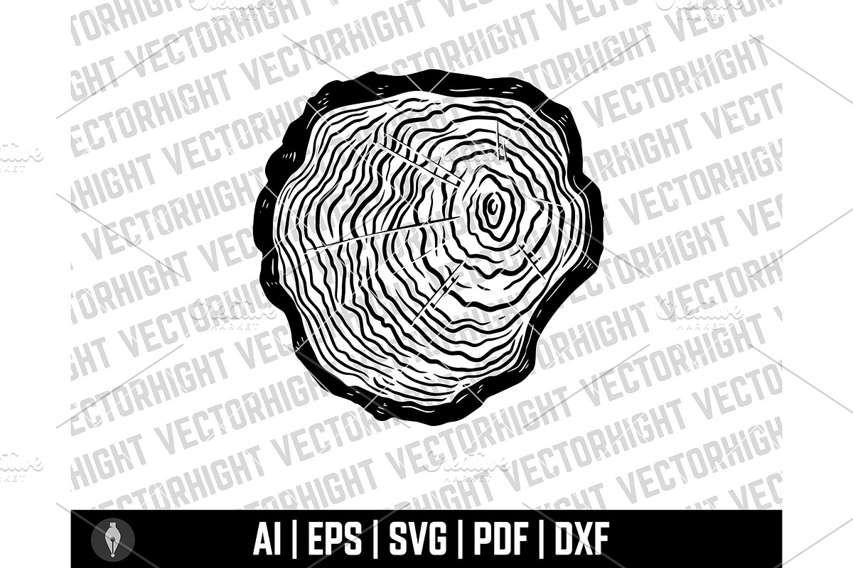 Wood Slices SVG, Cutting Wood Shape, an Object Graphic by Vectorhight
