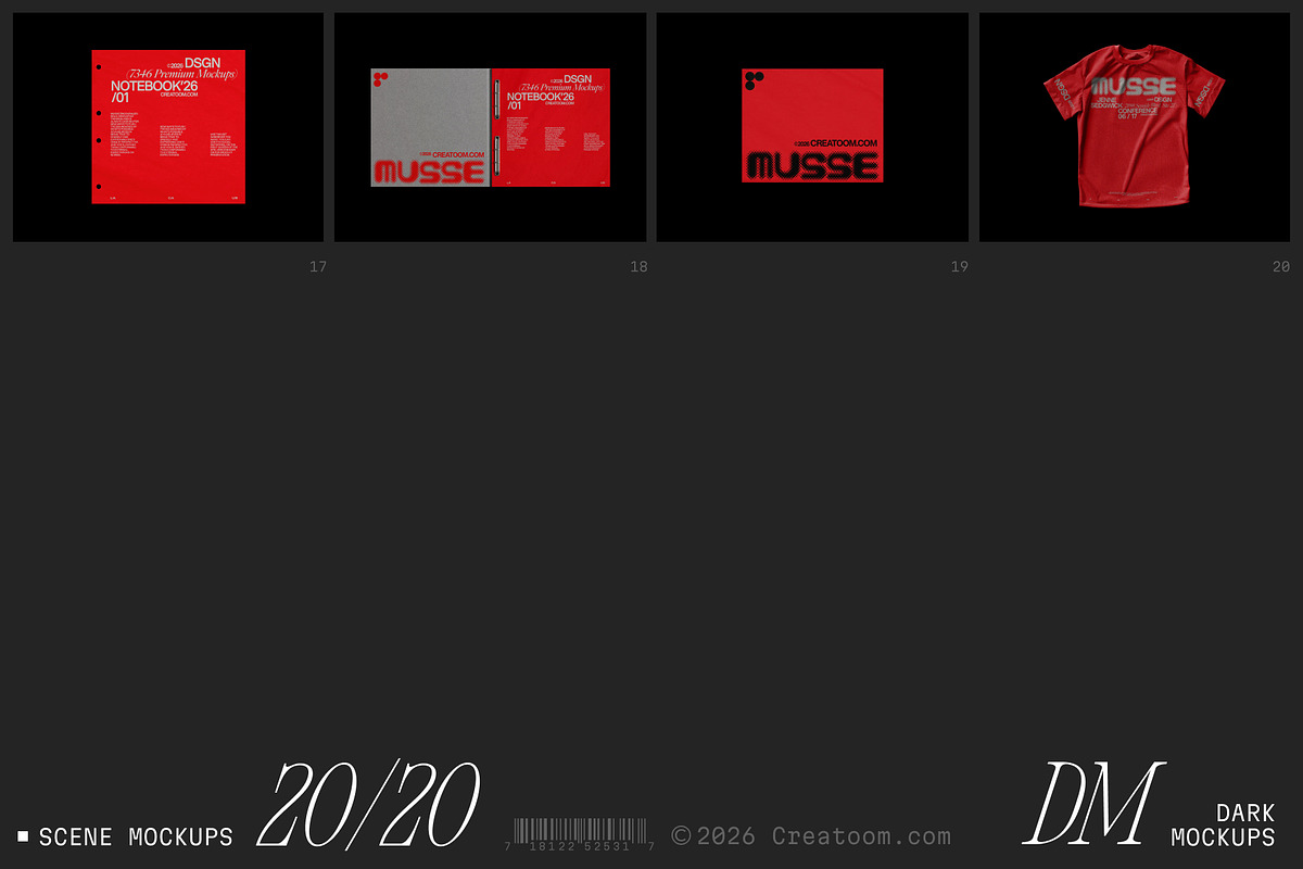 Musse - Dark branding mockups, a Product Mockup by Creatoom (Photo 8 of 12)