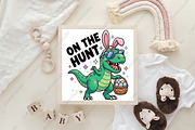 Dinosaur T Rex Easter PNG, on the Hu, an Illustration by CraftArtStudio (Thumbnail 4 of 4)