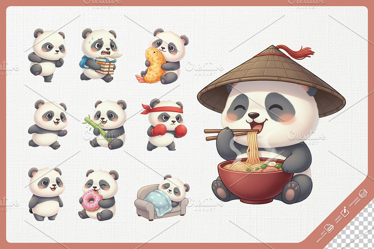 Kawaii Chibi Panda Cute Character, an Animal Illustration by Gohsantosa (Photo 4 of 4)