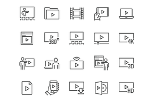 Line Video Icons