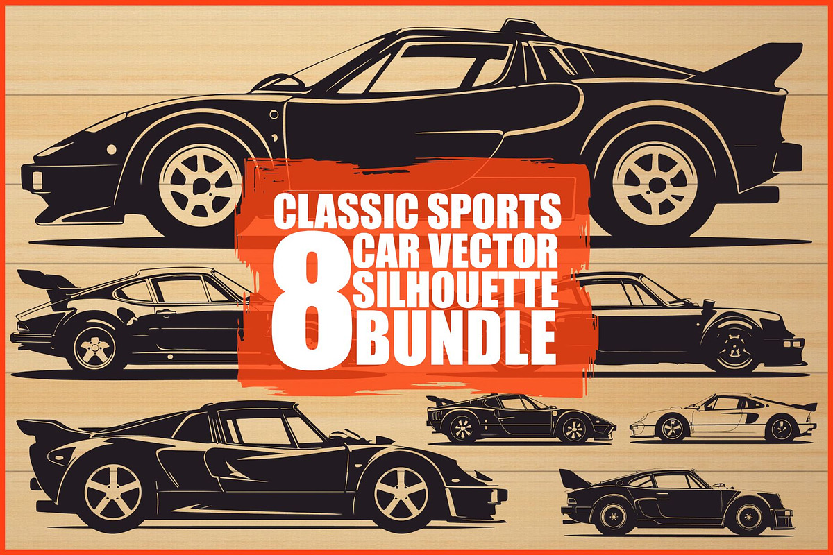 Retro Car Vector Set, an Illustration by hafijul (Photo 1 of 9)