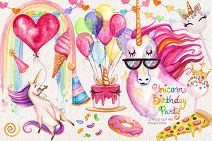 Watercolor Unicorn Birthday Party