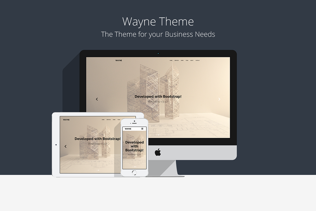Wayne - Bootstrap HTML5 Theme, a Bootstrap Template by JoaoRibau (Photo 1 of 4)