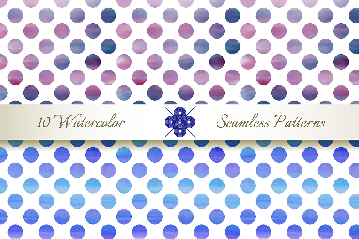 Seamless Watercolor Dotted Patterns, a Pattern Graphic by Patternalized (Photo 4 of 4)