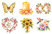 Golden Mother's Day Clipart, an Illustration by CreationArt (Thumbnail 2 of 5)