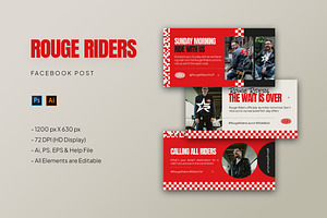 Rouge Riders - Facebook Post, a Social Media Template by StreaksideStd