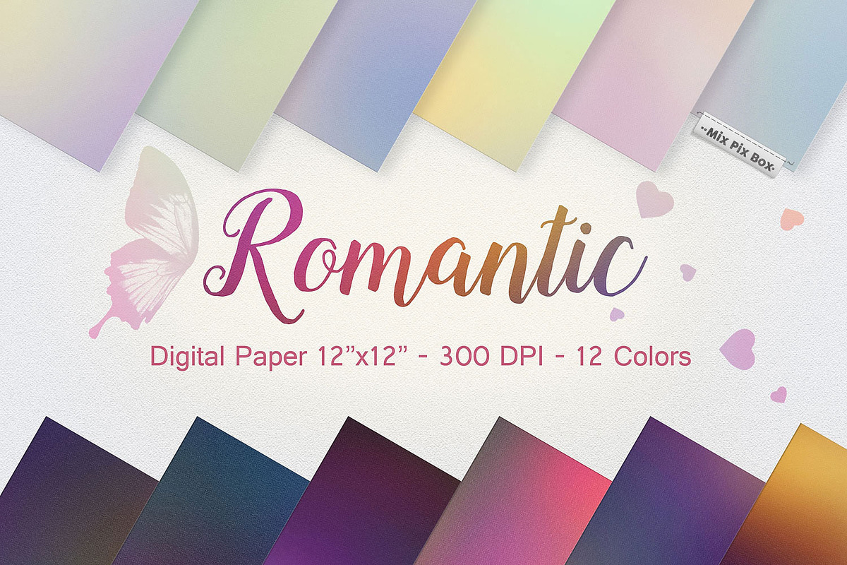 Romantic digital paper, a Texture Graphic by MixPixBox (Photo 1 of 5)