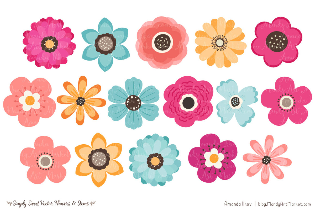 Bohemian Flowers Clipart, an Illustration by Amanda Ilkov (Photo 3 of 4)