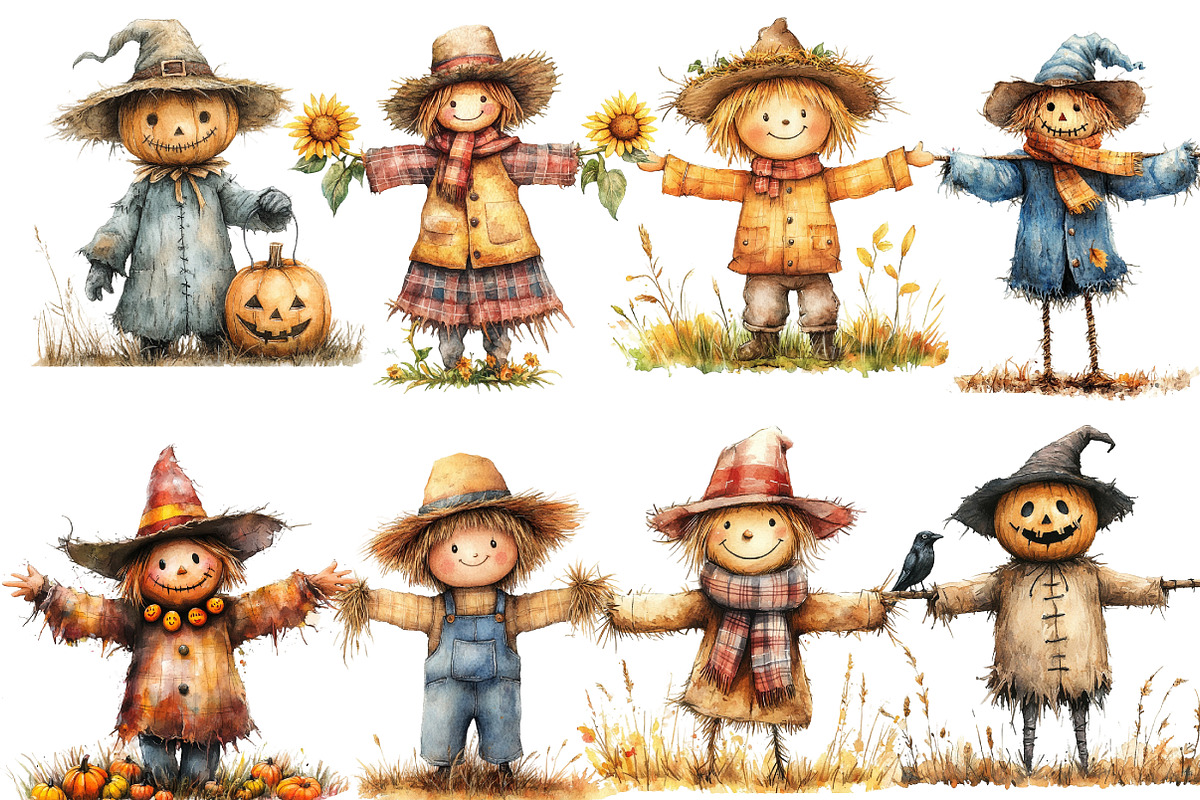 Scarecrow Clipart Autumn Fall, an Illustration by Designworld (Photo 2 of 5)