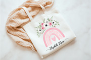 Pink Floral Boho Rainbow Sublimation, an Illustration by Watercolor design (Thumbnail 3 of 3)