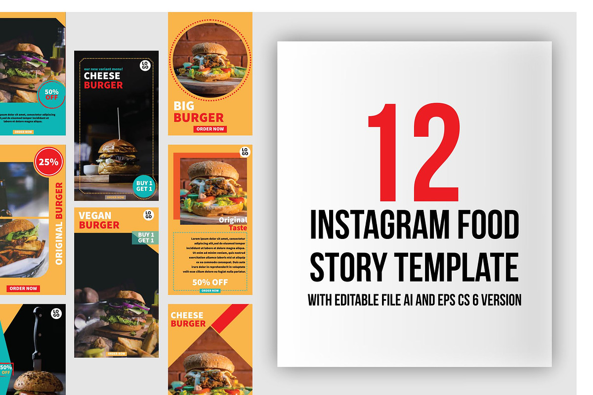Instagram Food Story Template, a Social Media Template by AM studio (Photo 1 of 2)