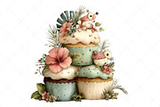 Tropical Lush Green Birthday Clipart, an Illustration by Craft Nest (Thumbnail 10 of 12)